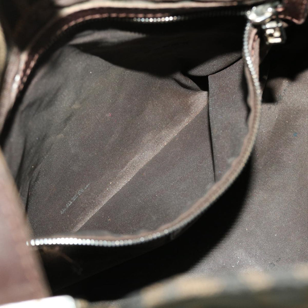 FENDI Zucca Canvas Mamma Baguette Shoulder Bag Black Brown bs5426
