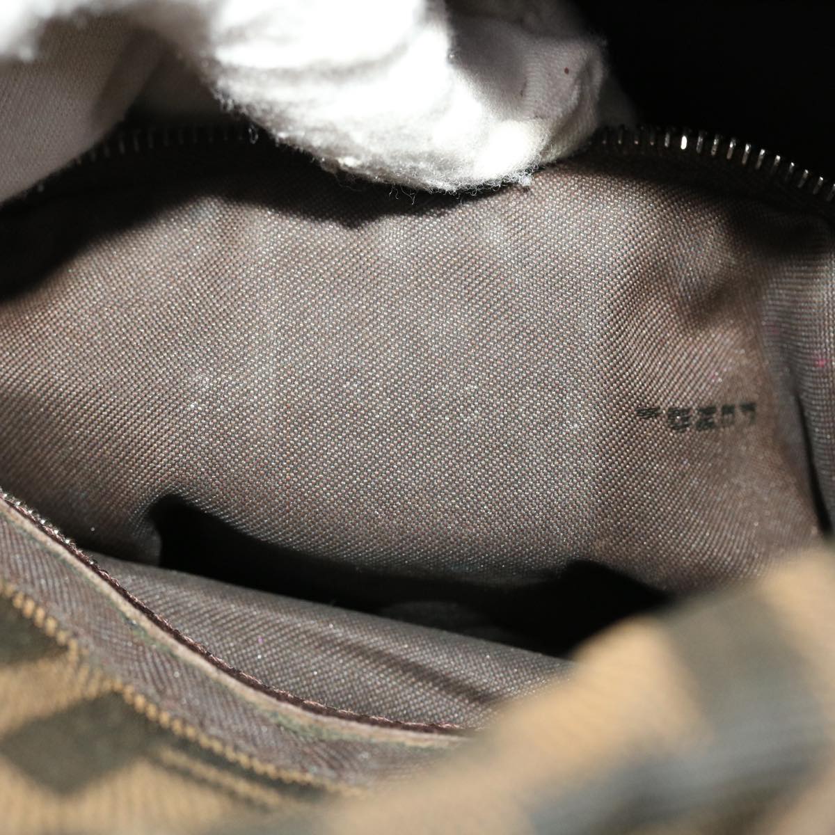 FENDI Zucca Canvas Mamma Baguette Shoulder Bag Black Brown bs5426