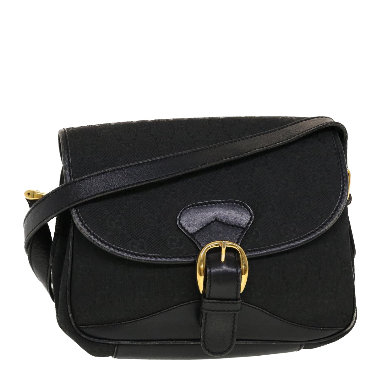 GUCCI GG Canvas Shoulder Bag Black bs5469