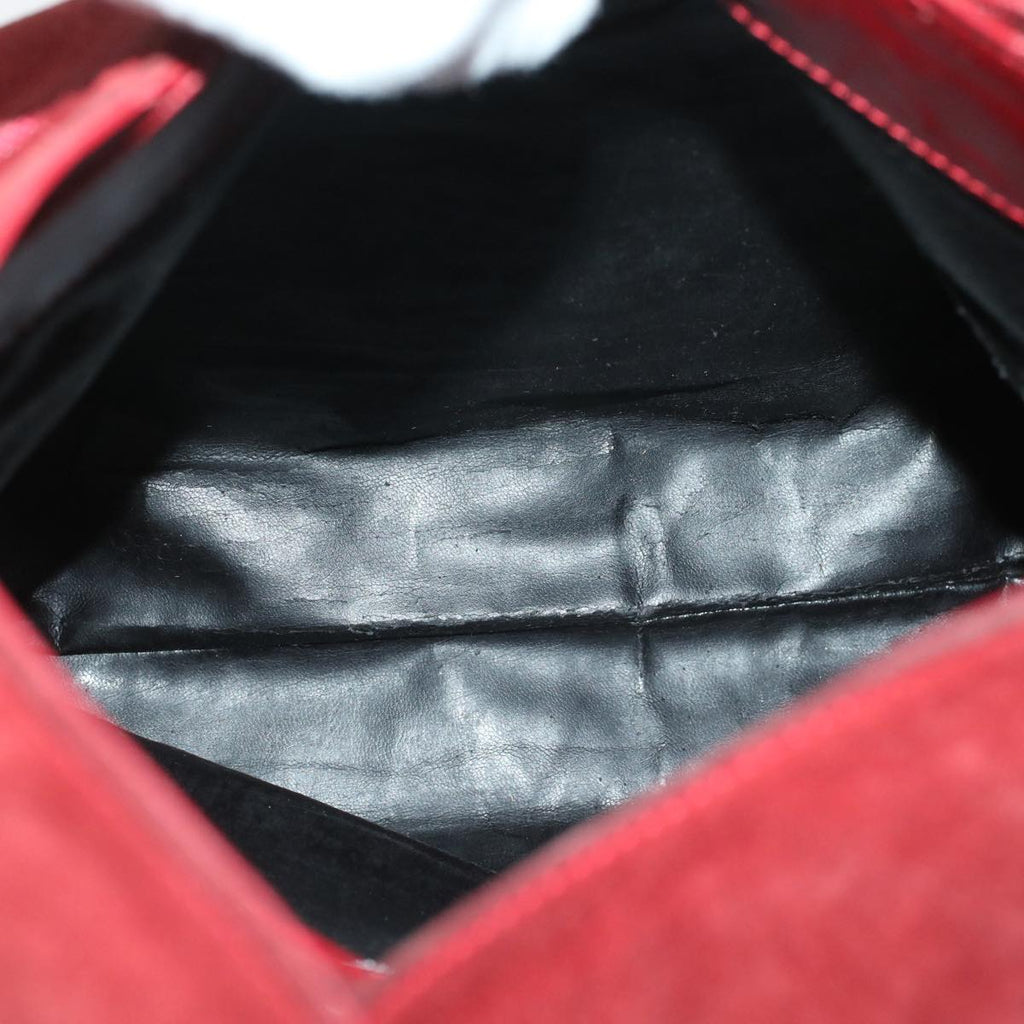 GUCCI GG Canvas Shoulder Bag Suede Red 00217050424 bs5510