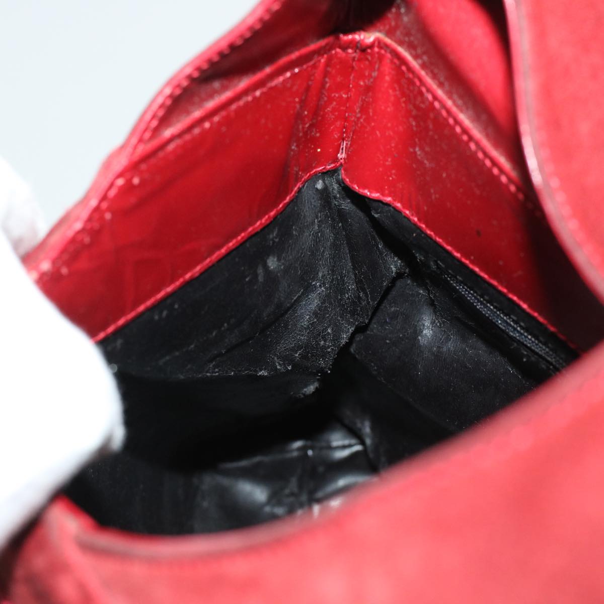 GUCCI GG Canvas Shoulder Bag Suede Red 00217050424 bs5510