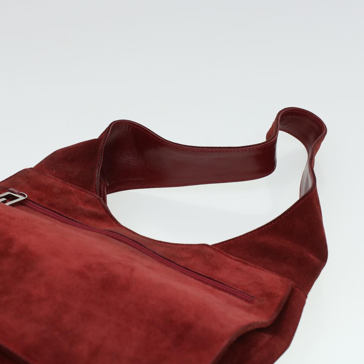 GUCCI GG Canvas Shoulder Bag Suede Red 00217050424 bs5510