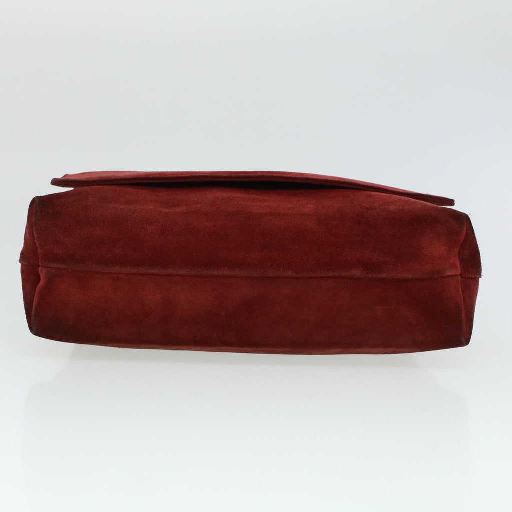 GUCCI GG Canvas Shoulder Bag Suede Red 00217050424 bs5510