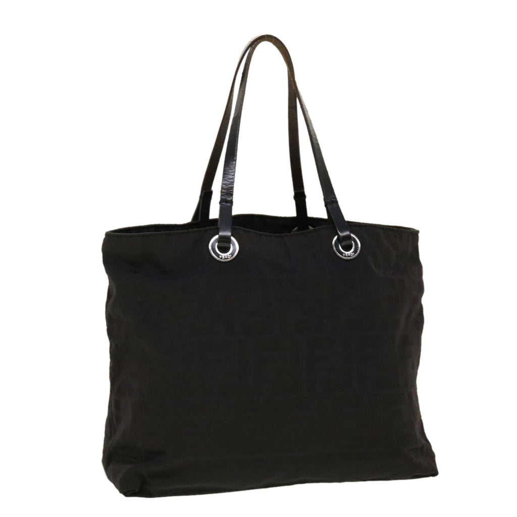 FENDI Zucca Canvas Tote Bag Nylon Black bs5552