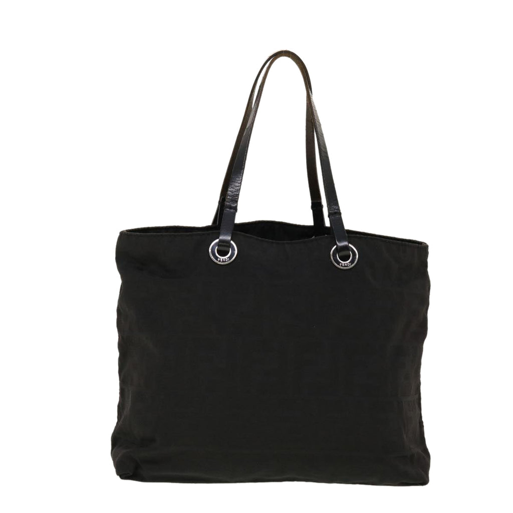 FENDI Zucca Canvas Tote Bag Nylon Black bs5552