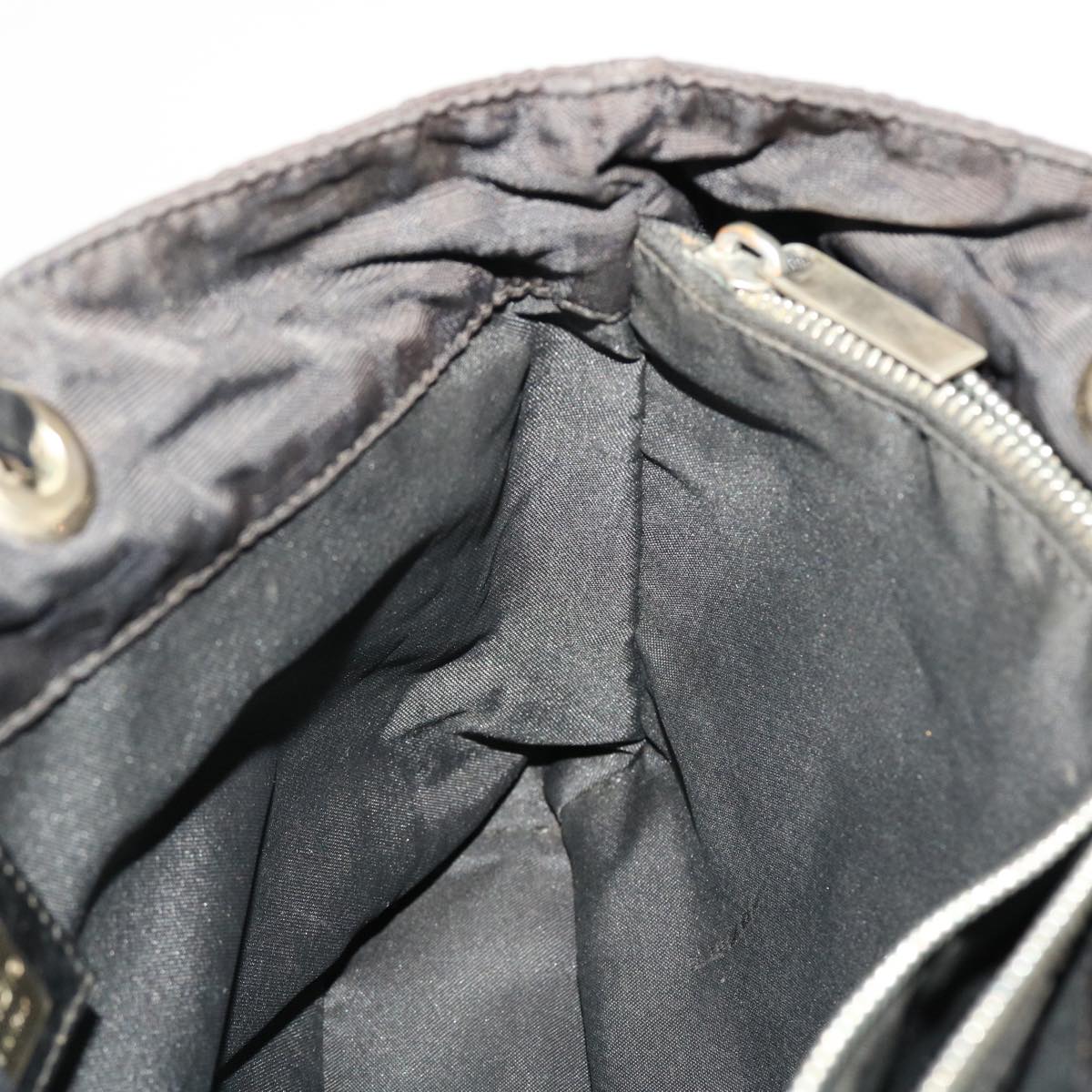 FENDI Zucca Canvas Tote Bag Nylon Black bs5552