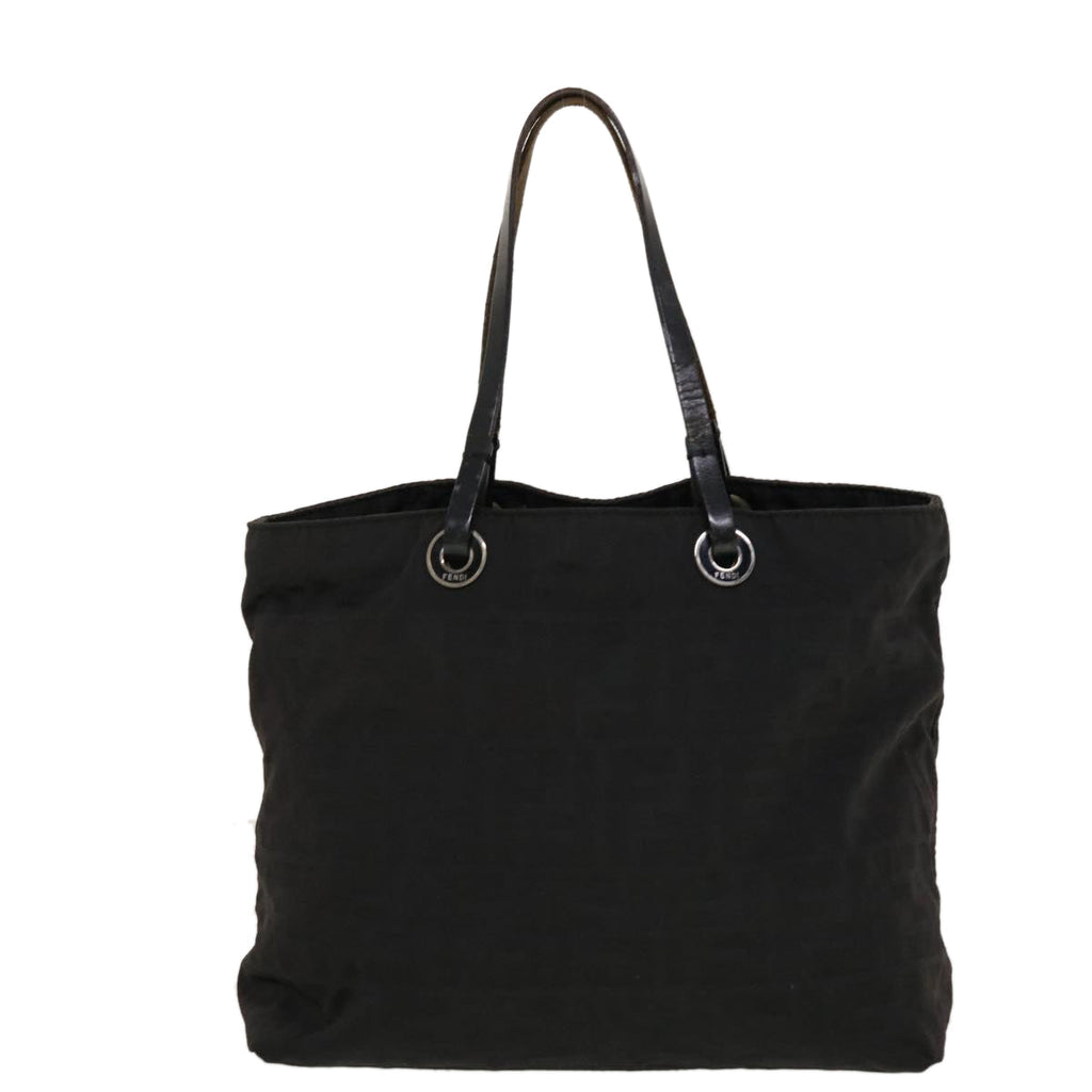 FENDI Zucca Canvas Tote Bag Nylon Black bs5552