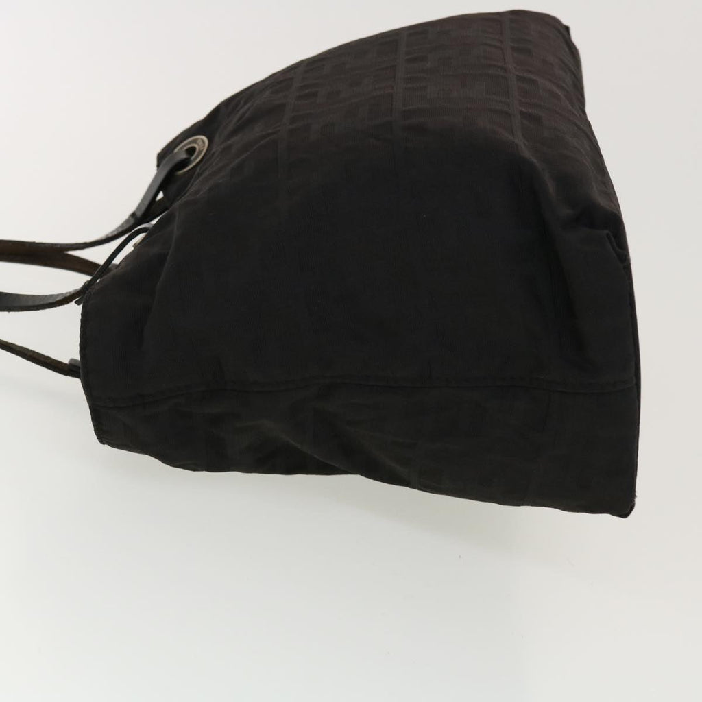 FENDI Zucca Canvas Tote Bag Nylon Black bs5552