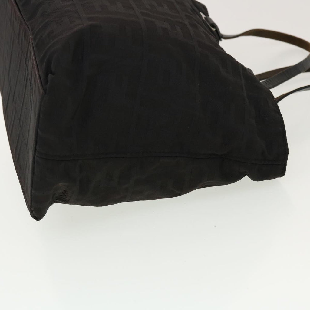 FENDI Zucca Canvas Tote Bag Nylon Black bs5552