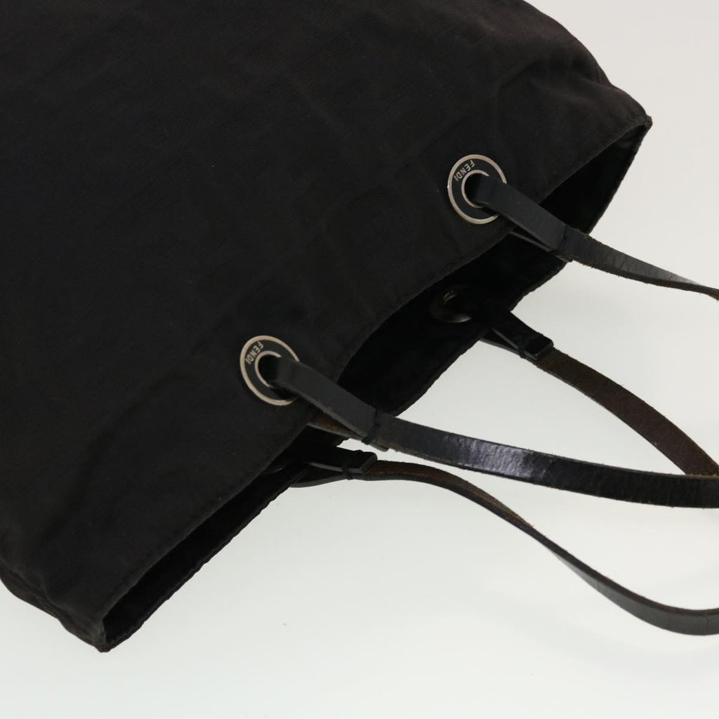 FENDI Zucca Canvas Tote Bag Nylon Black bs5552
