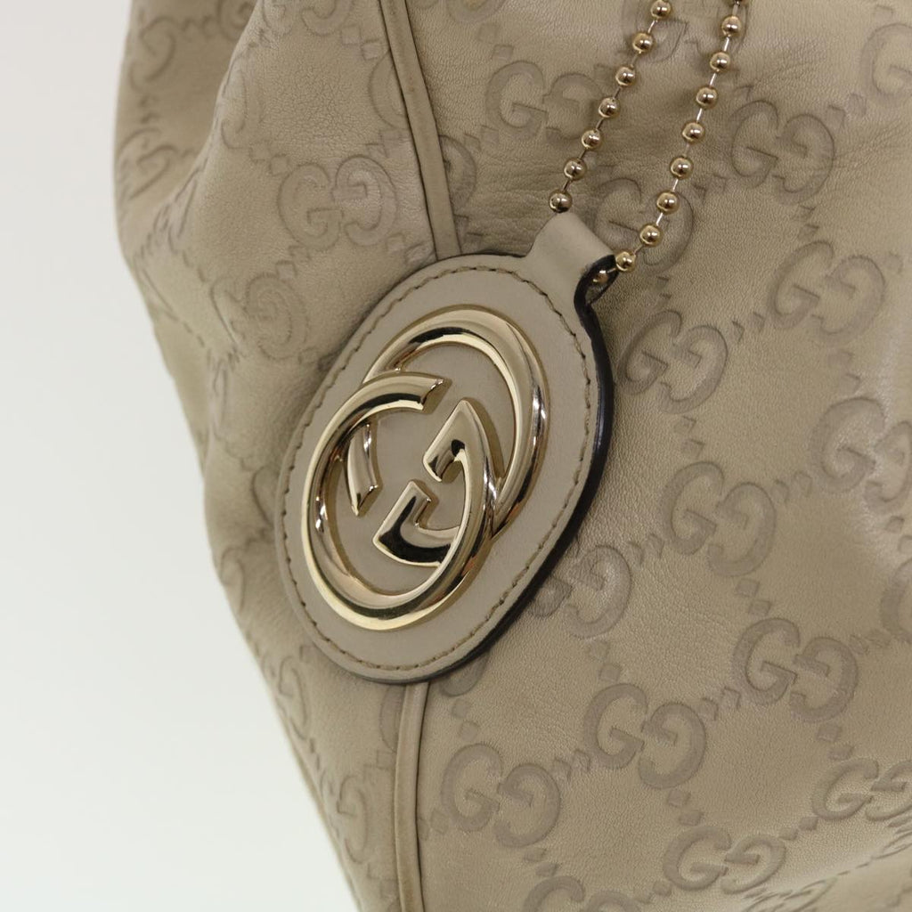 GUCCI Guccissima Hand Bag Leather White 211944 bs5554