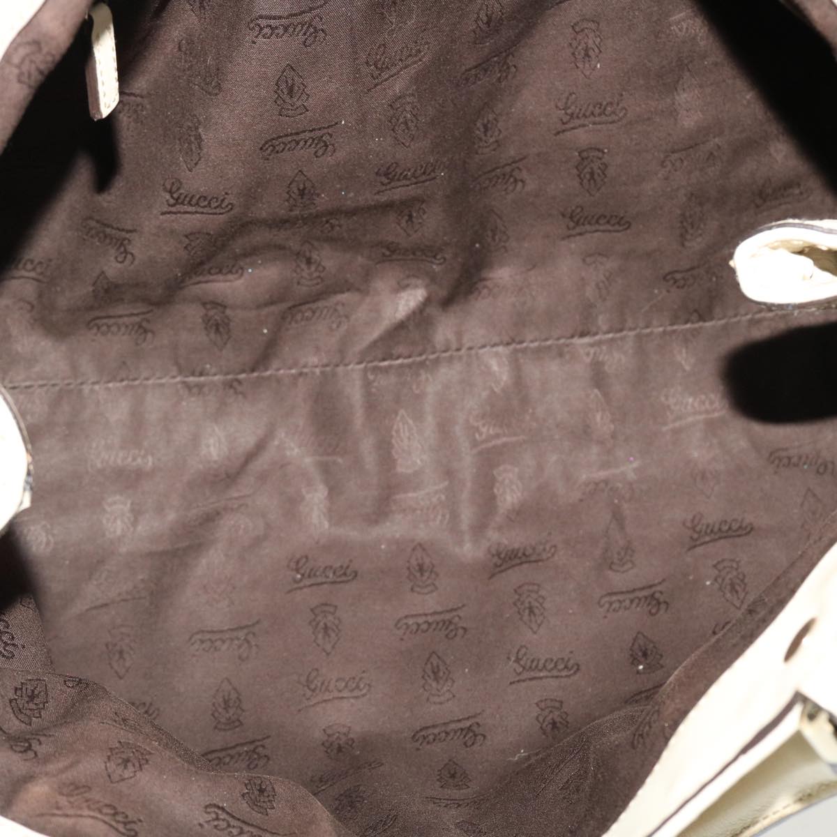 GUCCI Guccissima Hand Bag Leather White 211944 bs5554