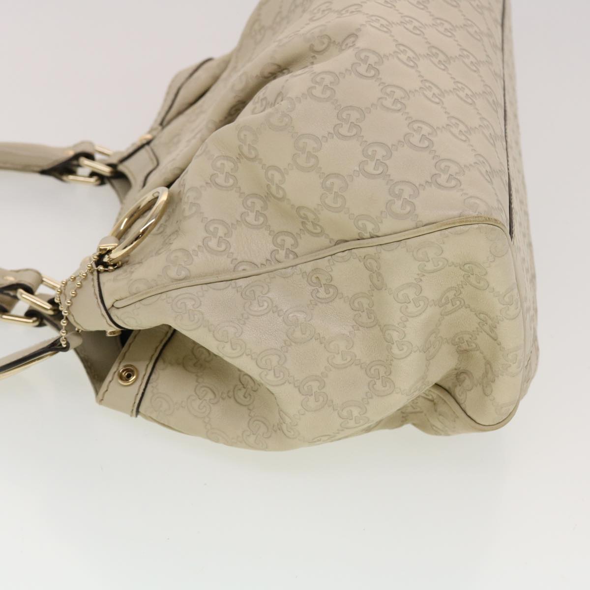 GUCCI Guccissima Hand Bag Leather White 211944 bs5554
