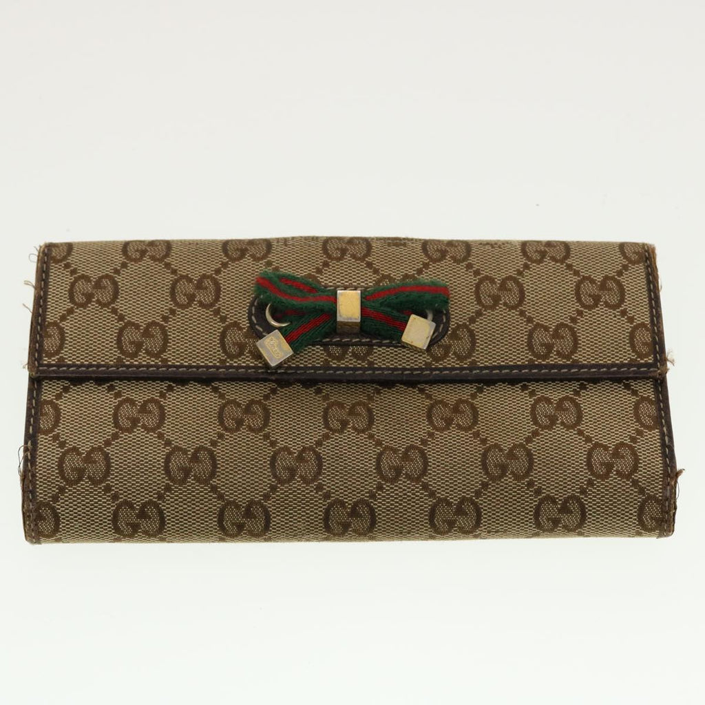 GUCCI GG Canvas Web Sherry Line Pouch Wallet 3Set Beige Red Green bs5568