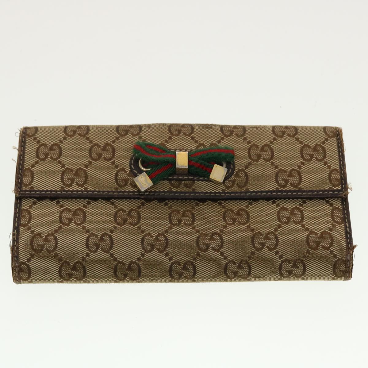 GUCCI GG Canvas Web Sherry Line Pouch Wallet 3Set Beige Red Green bs5568