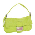 FENDI Mamma Baguette Shoulder Bag Leather Green 2318-26424-008 bs5603