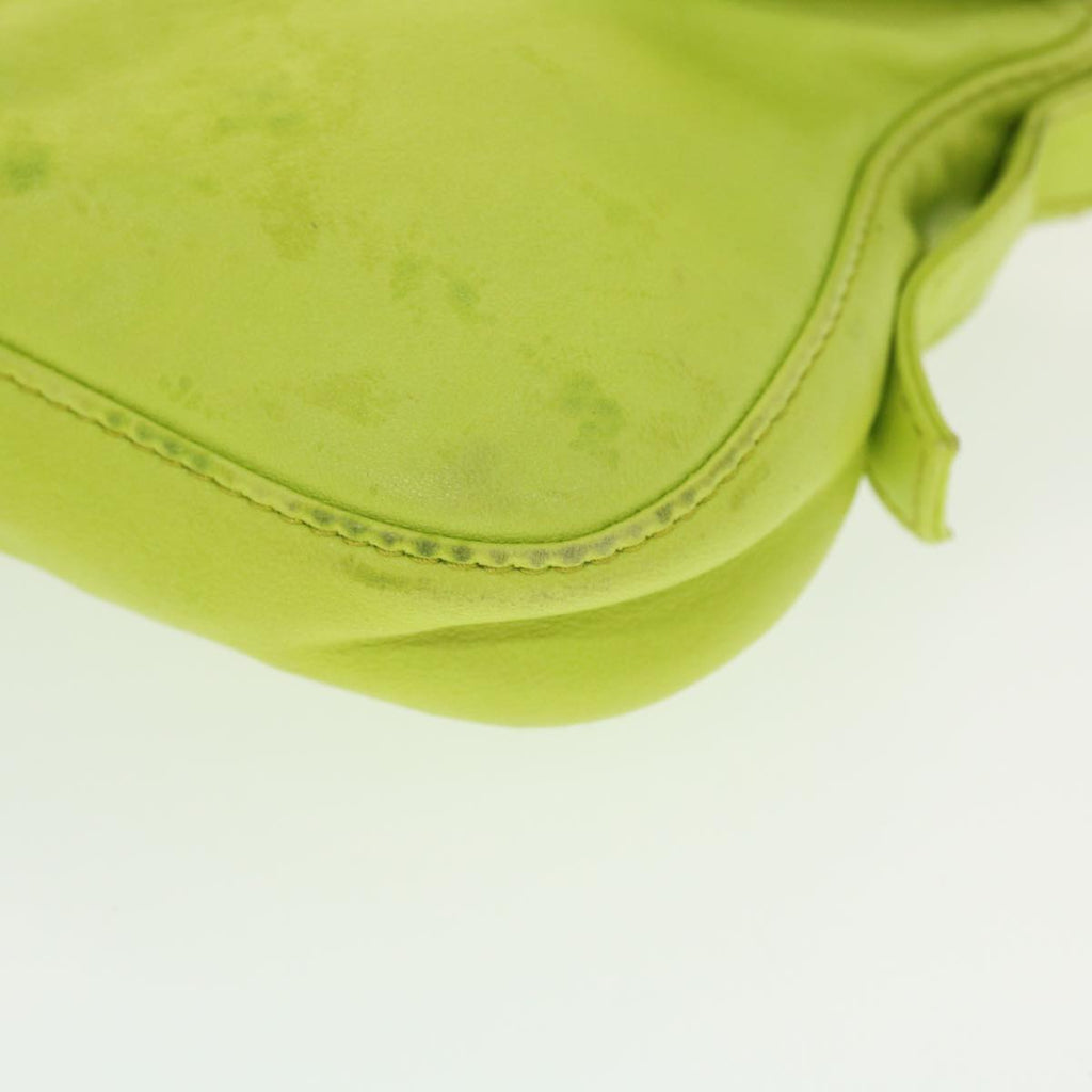 FENDI Mamma Baguette Shoulder Bag Leather Green 2318-26424-008 bs5603
