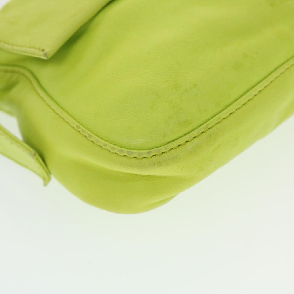 FENDI Mamma Baguette Shoulder Bag Leather Green 2318-26424-008 bs5603