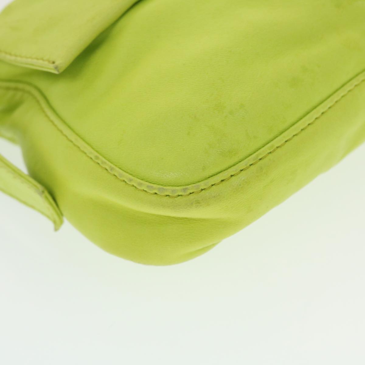 FENDI Mamma Baguette Shoulder Bag Leather Green 2318-26424-008 bs5603