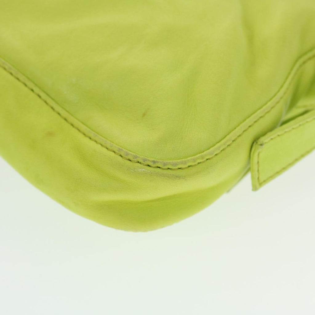 FENDI Mamma Baguette Shoulder Bag Leather Green 2318-26424-008 bs5603