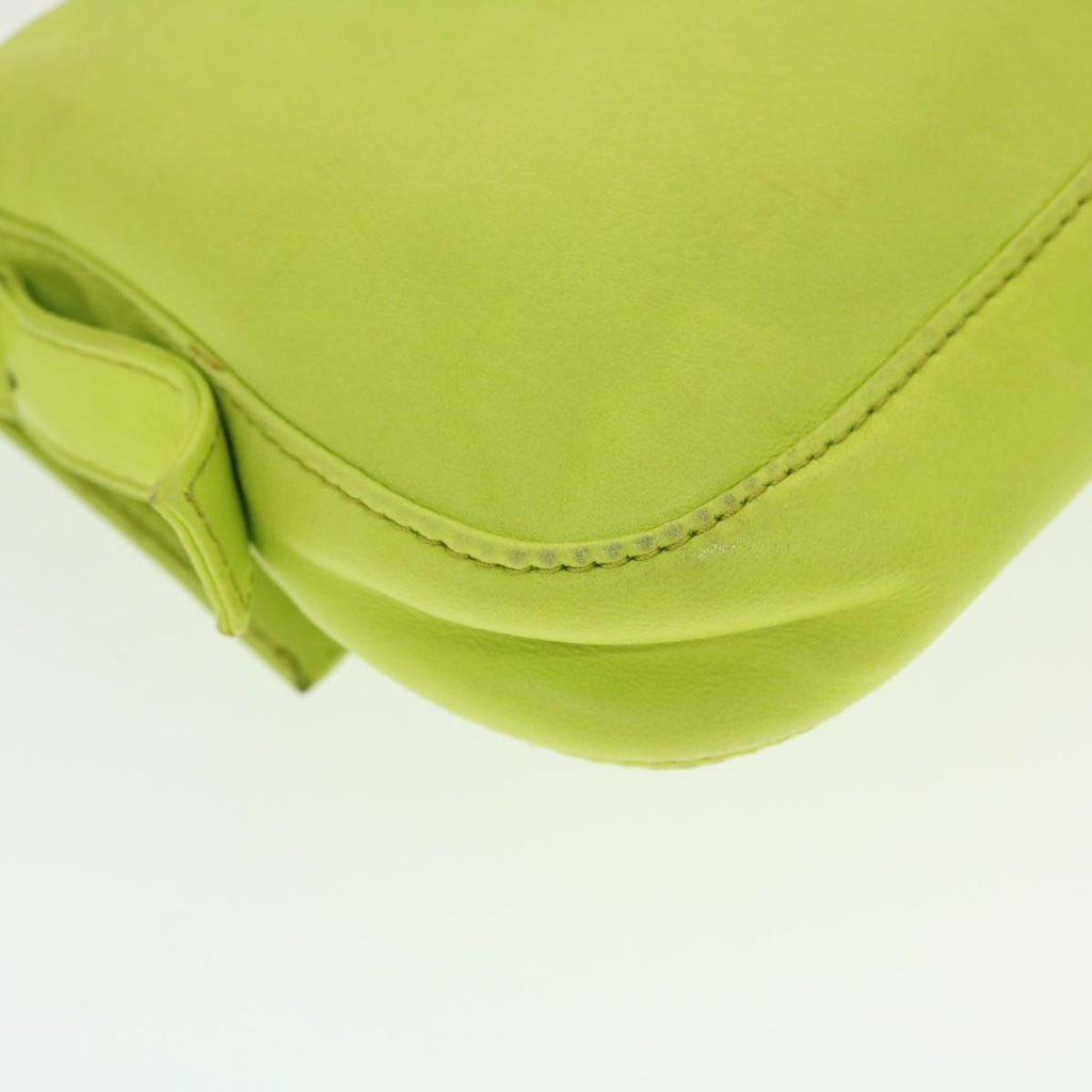 FENDI Mamma Baguette Shoulder Bag Leather Green 2318-26424-008 bs5603