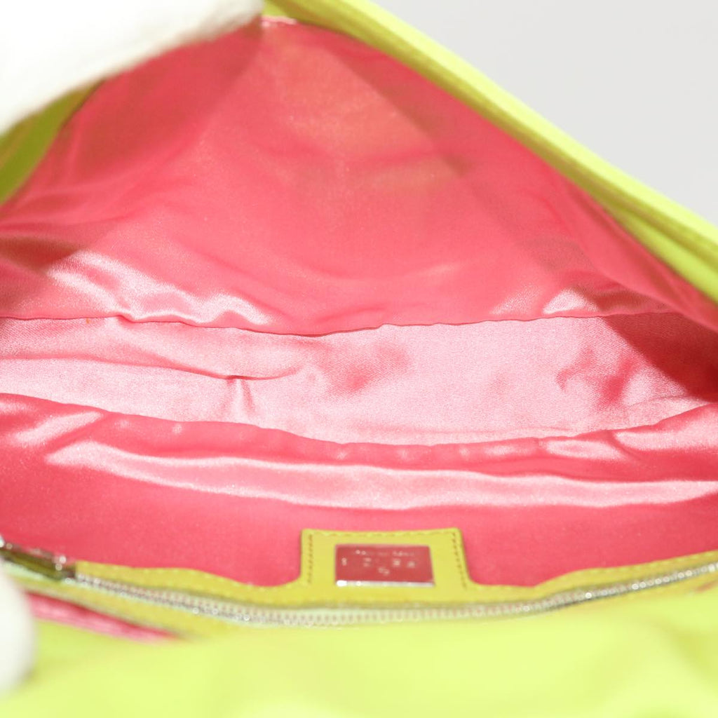 FENDI Mamma Baguette Shoulder Bag Leather Green 2318-26424-008 bs5603