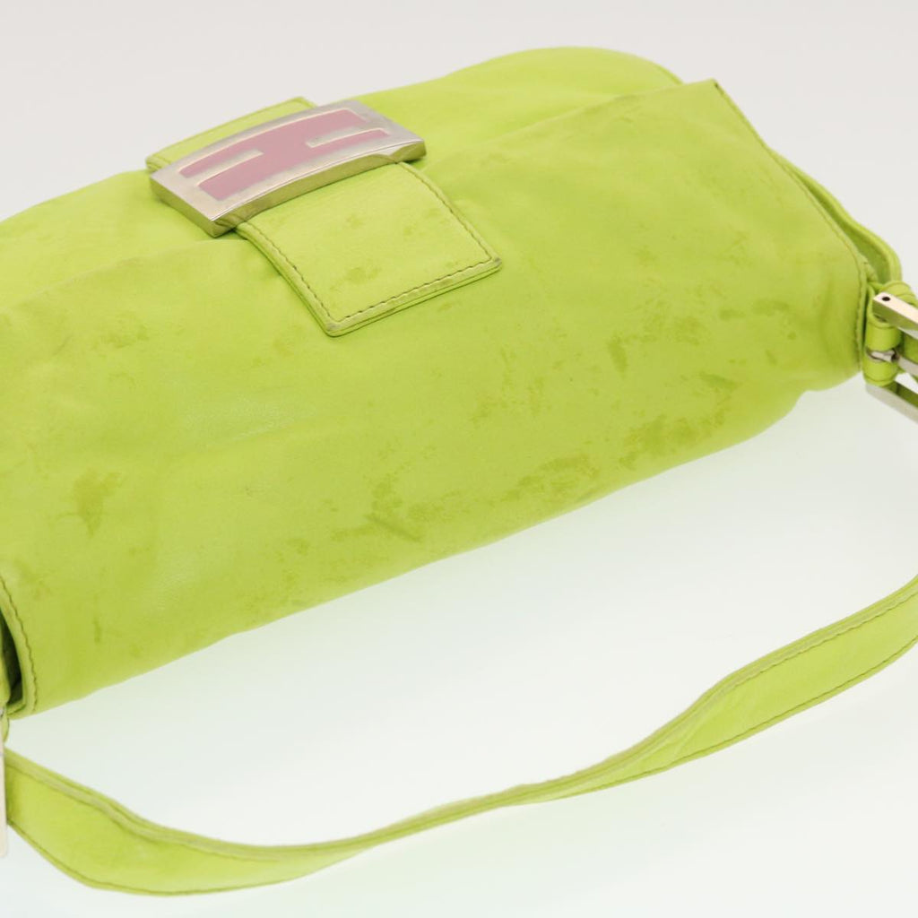 FENDI Mamma Baguette Shoulder Bag Leather Green 2318-26424-008 bs5603