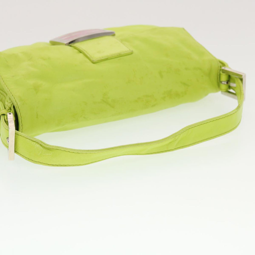 FENDI Mamma Baguette Shoulder Bag Leather Green 2318-26424-008 bs5603
