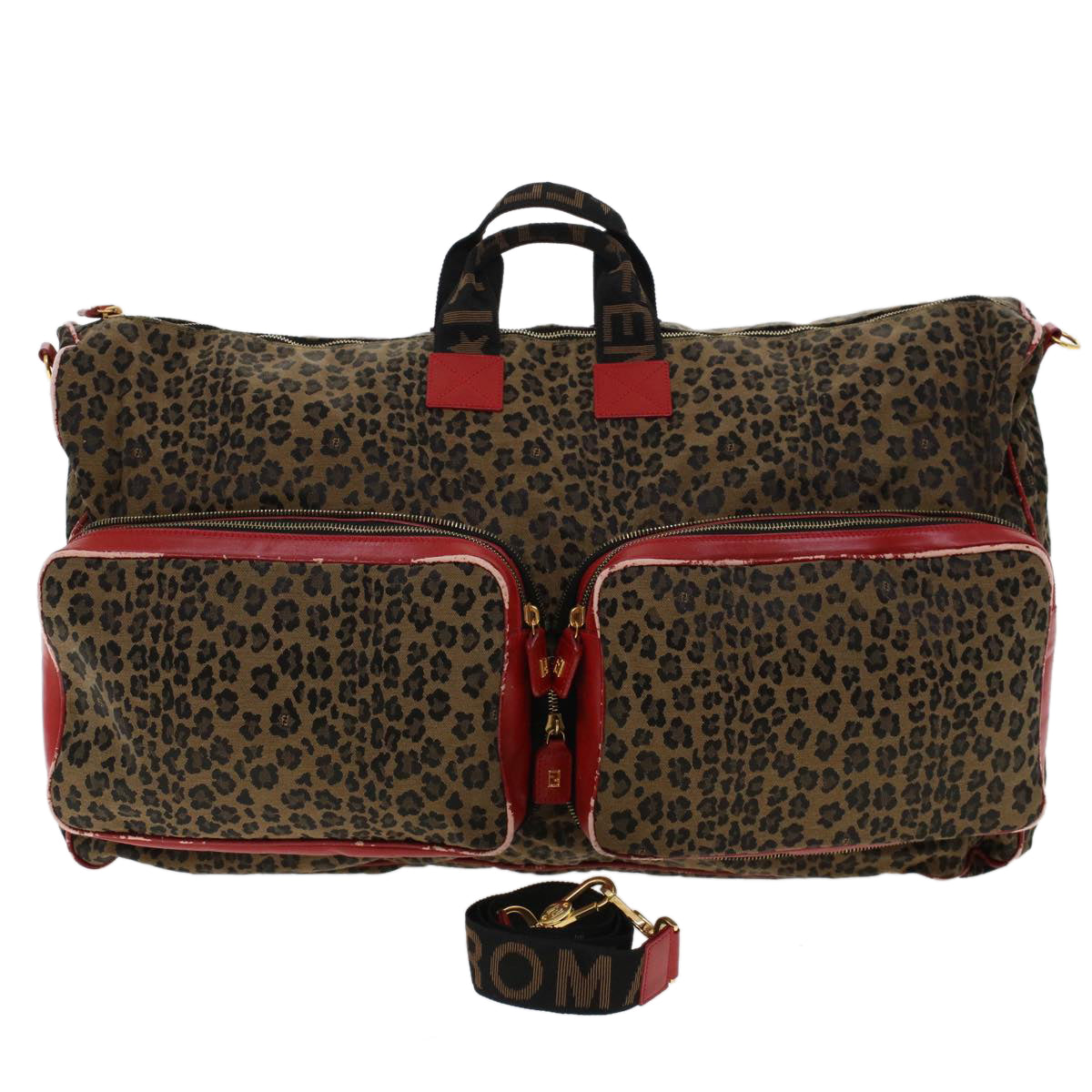 FENDI Hand Bag Canvas 2way Shoulder Bag Brown bs5628