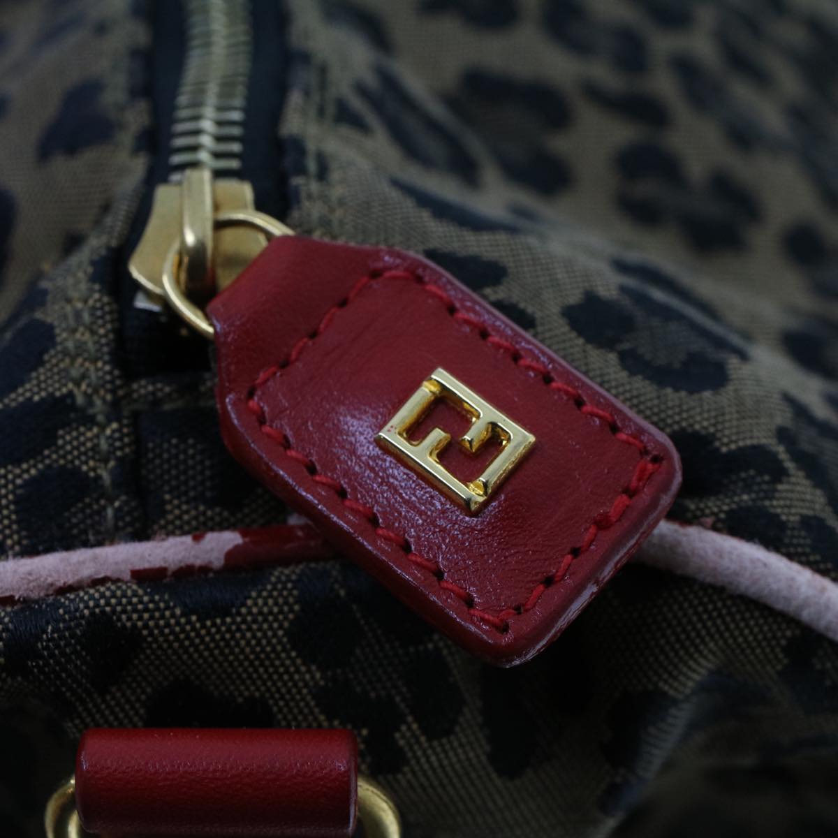 FENDI Hand Bag Canvas 2way Shoulder Bag Brown bs5628