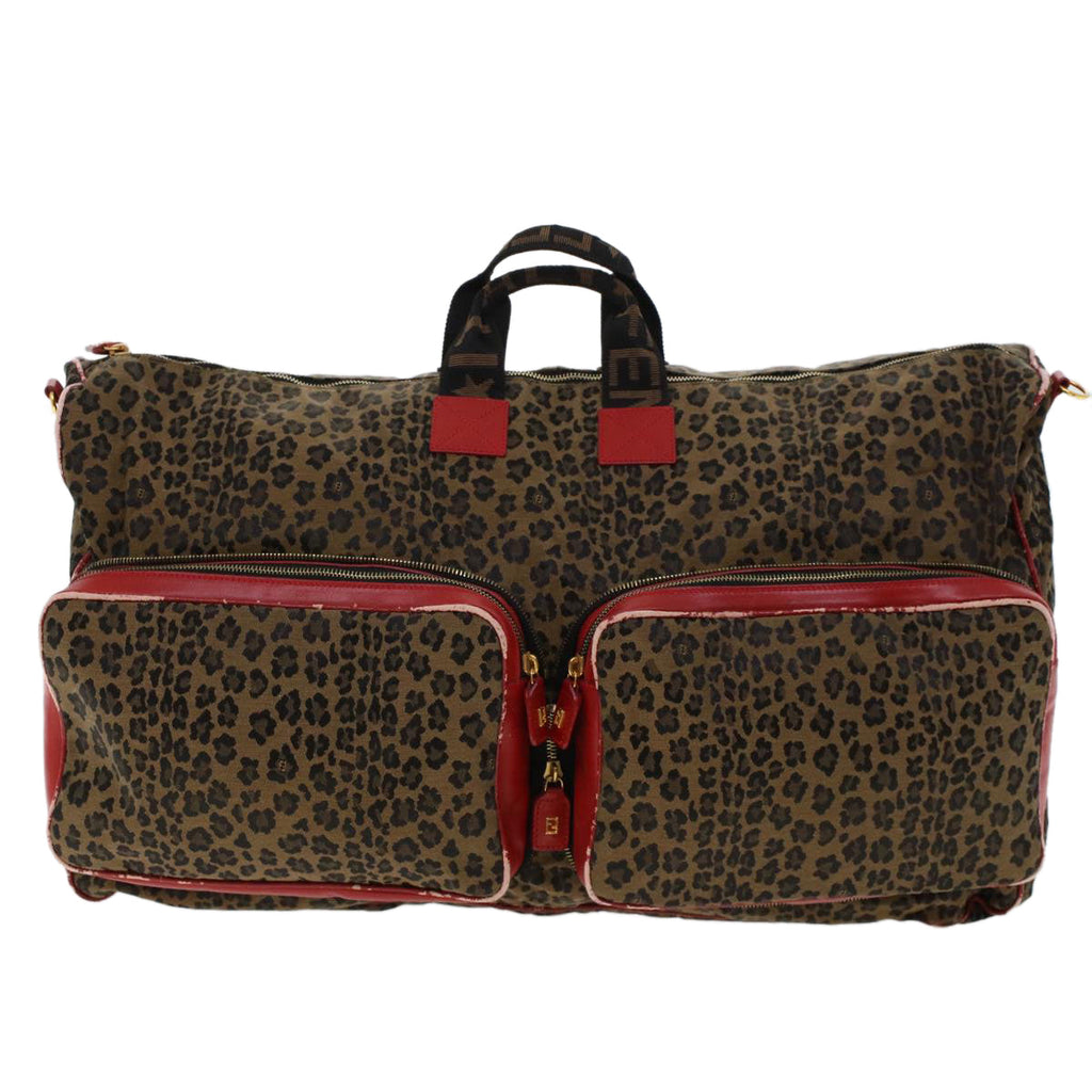 FENDI Hand Bag Canvas 2way Shoulder Bag Brown bs5628