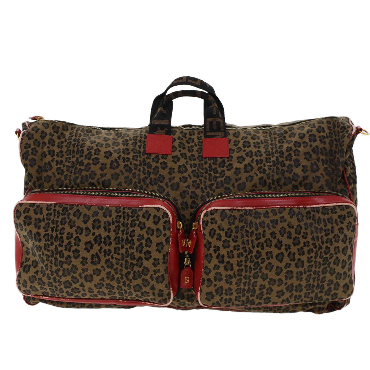FENDI Hand Bag Canvas 2way Shoulder Bag Brown bs5628