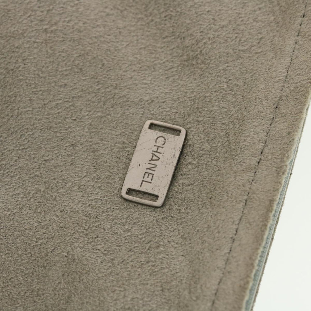 CHANEL Wall Hanging Pouch Suede Gray CC bs5681