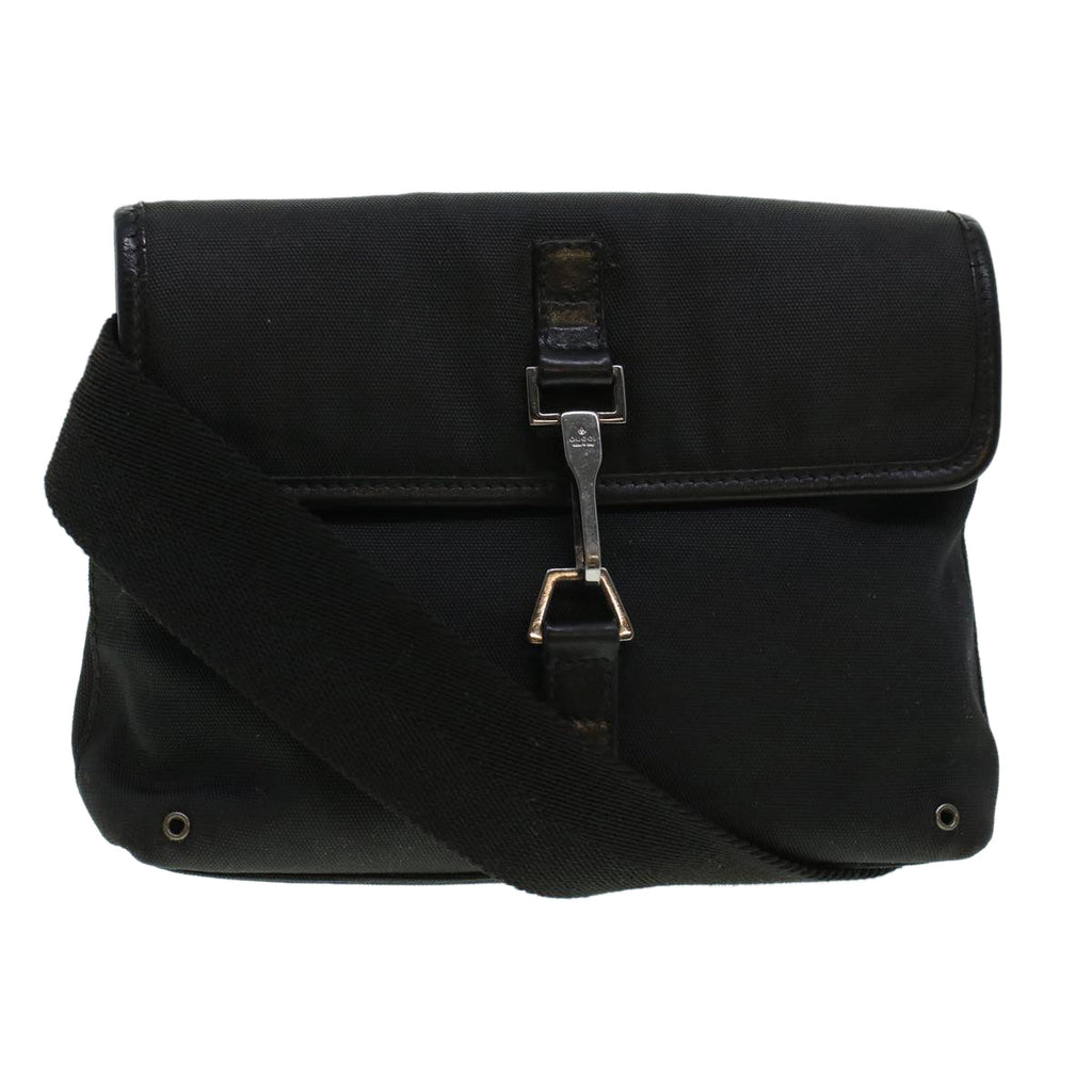 GUCCI Waist Bag Canvas Black 92543 bs5795