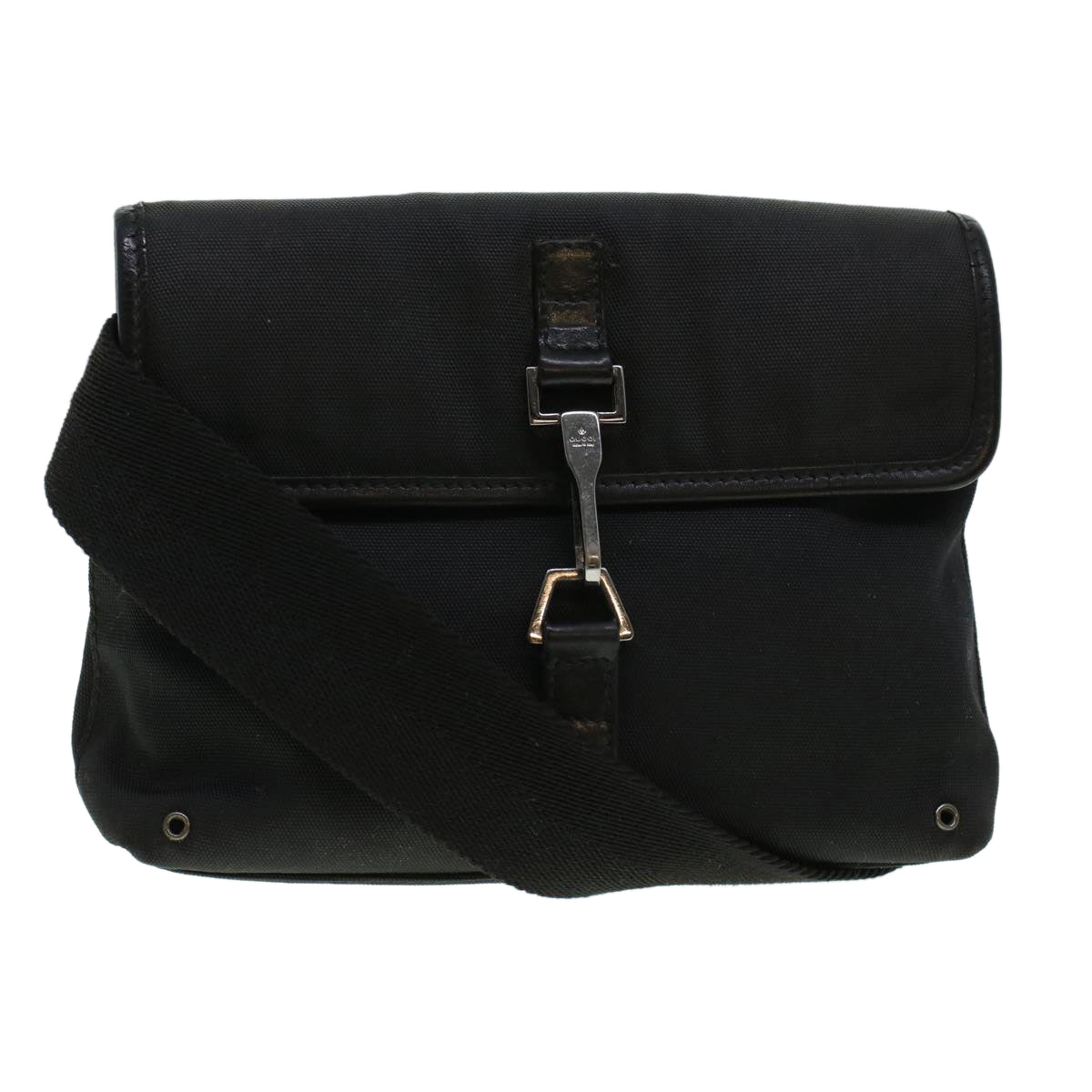 GUCCI Waist Bag Canvas Black 92543 bs5795