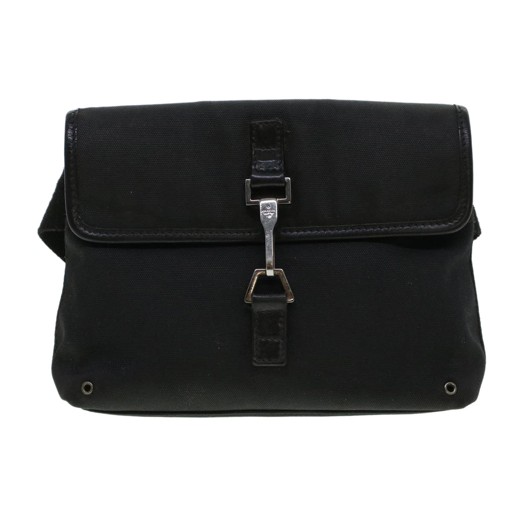 GUCCI Waist Bag Canvas Black 92543 bs5795
