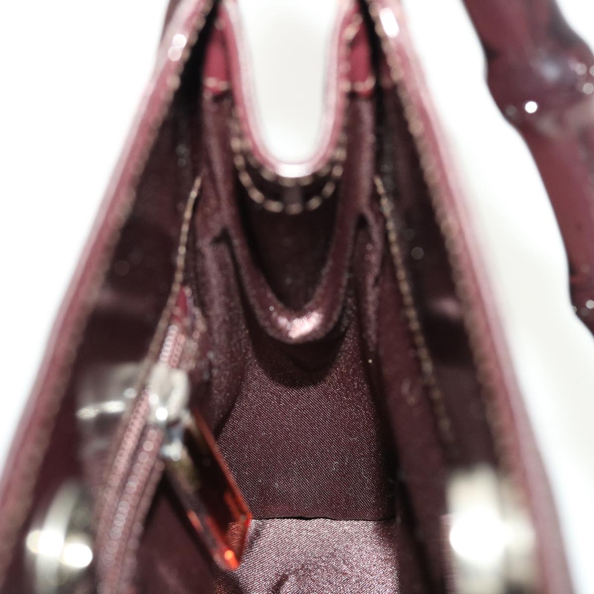 GUCCI Bamboo Shoulder Bag Satin Purple 000.0822 bs5803