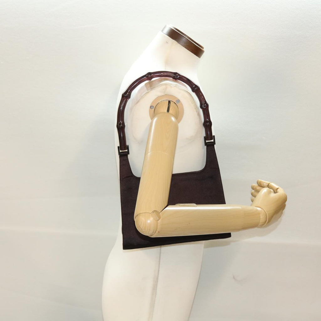 GUCCI Bamboo Shoulder Bag Satin Purple 000.0822 bs5803
