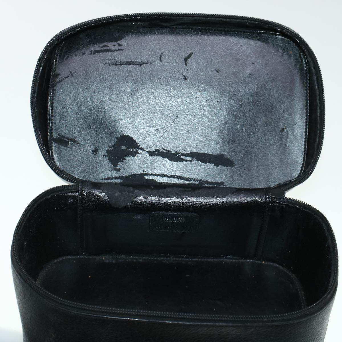 GUCCI Vanity Cosmetic Pouch Leather Black 039.1705.0710 bs5804
