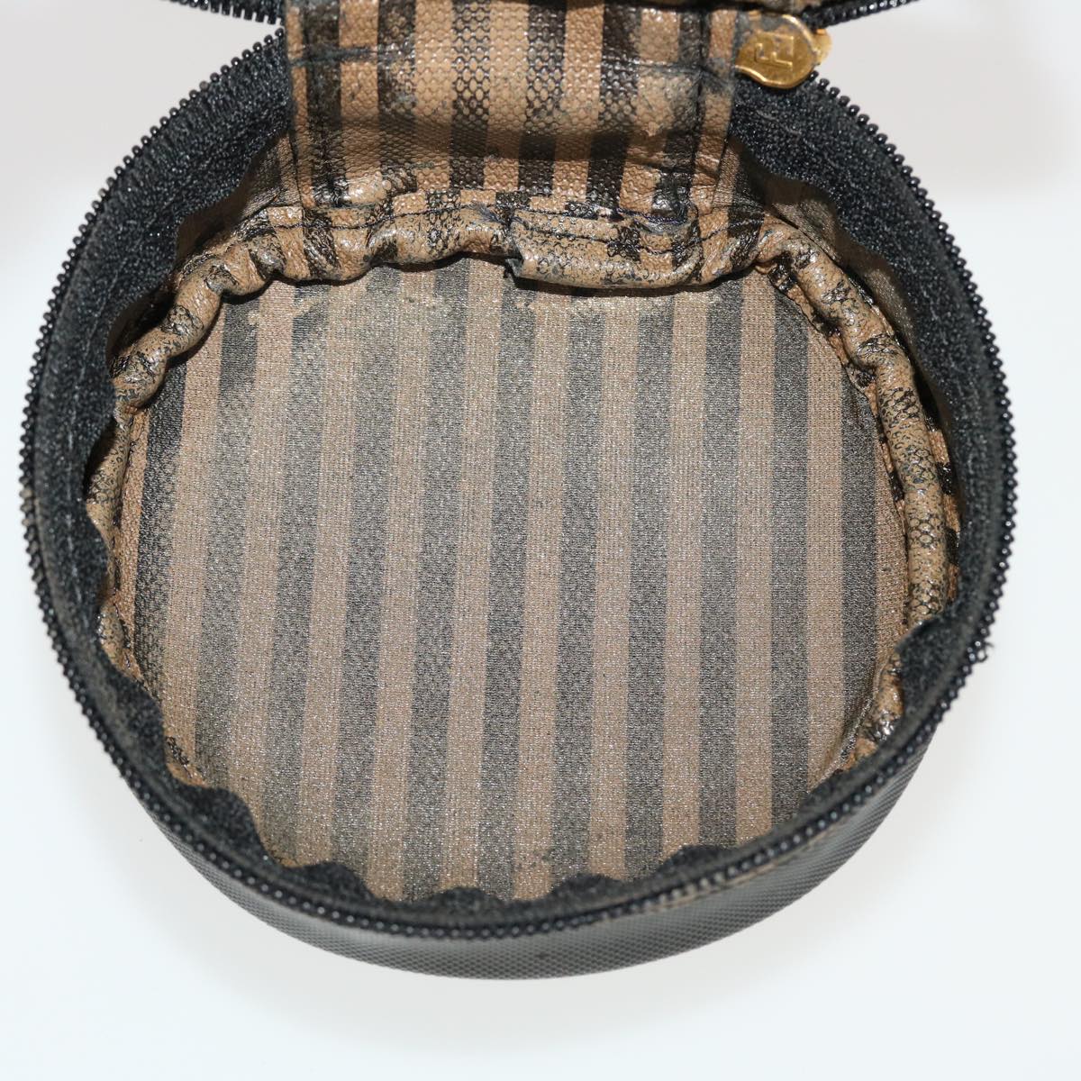 FENDI Pecan Canvas Pouch Shoulder Bag 3Set Black Brown bs5807
