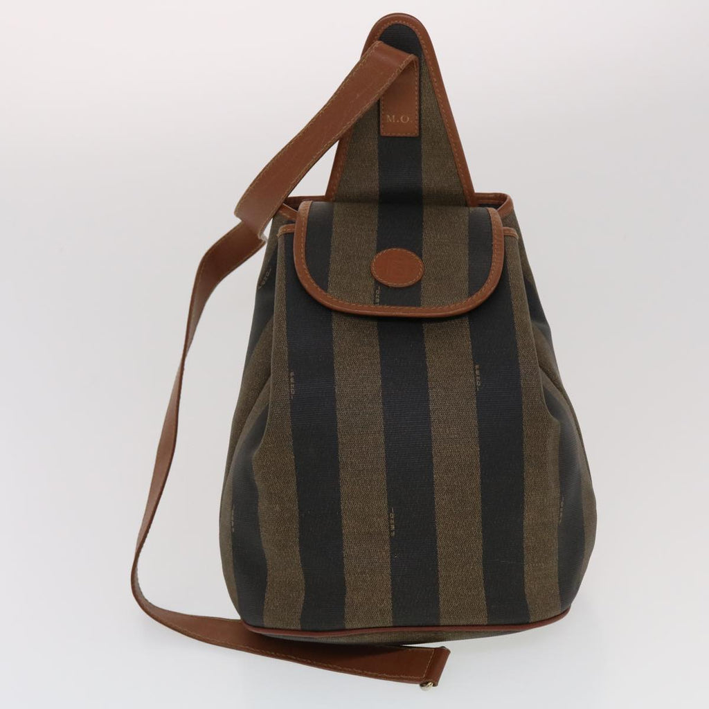 FENDI Pecan Canvas Pouch Shoulder Bag 3Set Black Brown bs5807