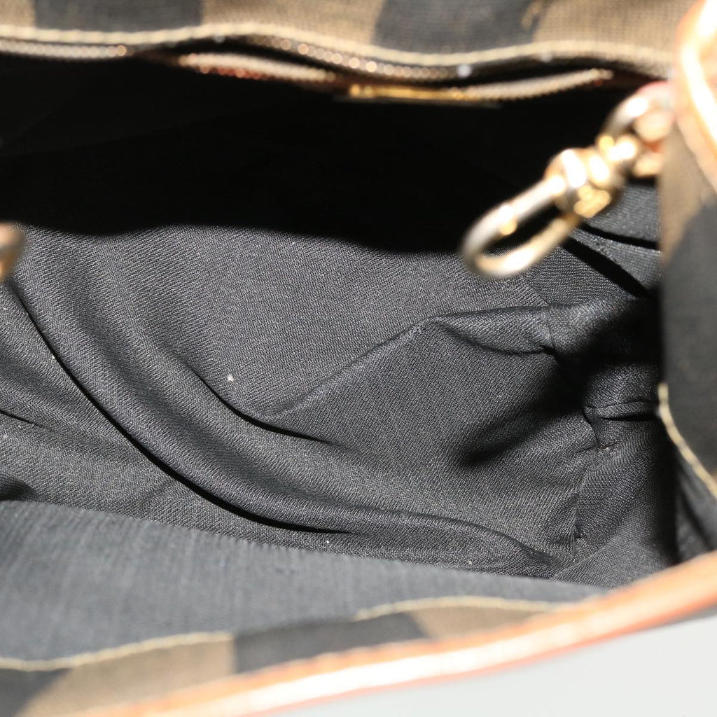 FENDI Pecan Canvas Pouch Shoulder Bag 3Set Black Brown bs5807