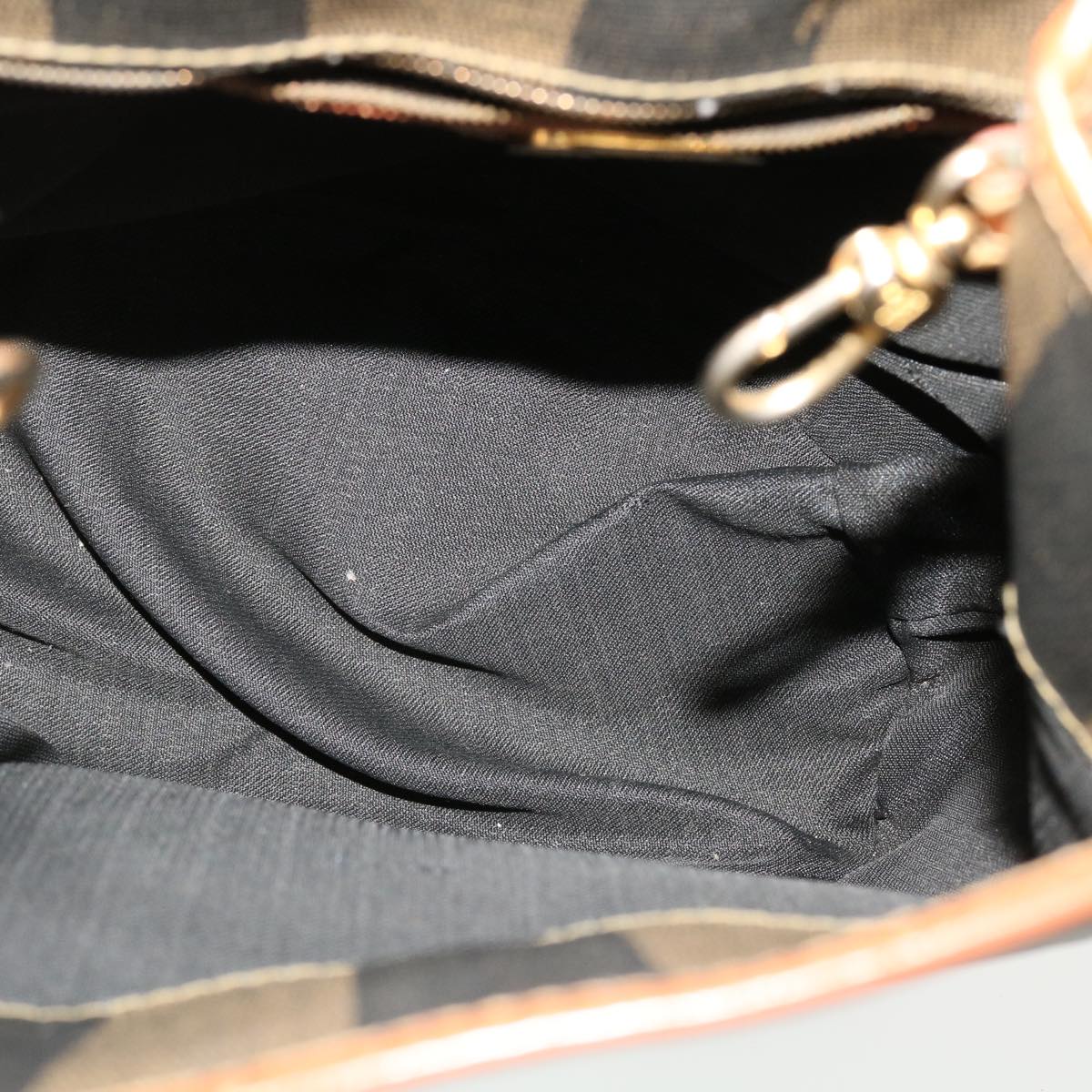 FENDI Pecan Canvas Pouch Shoulder Bag 3Set Black Brown bs5807