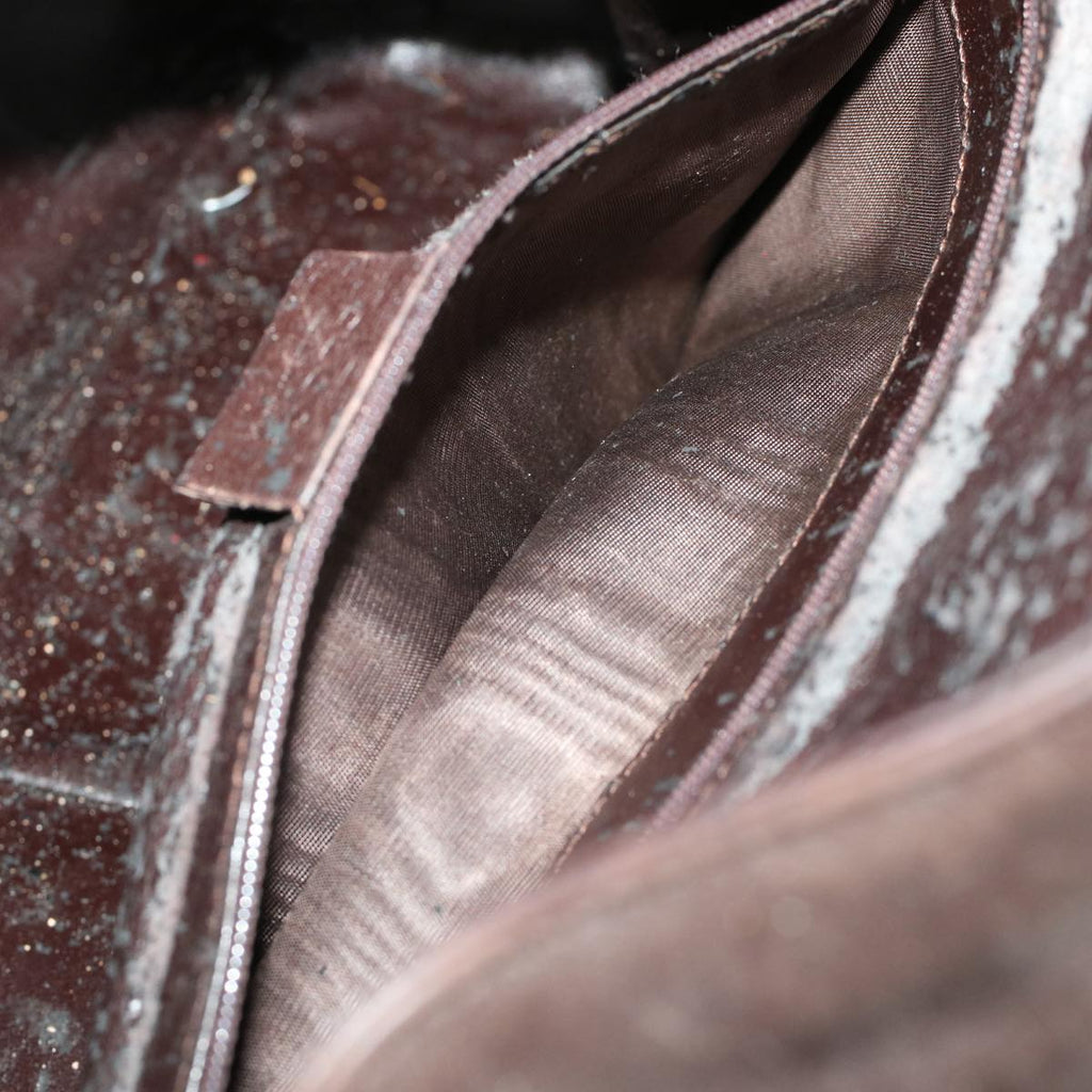 GUCCI Bamboo Hand Bag Leather 2way Brown 0011577 bs5919