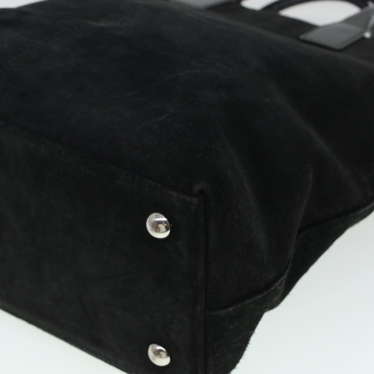 GUCCI Hand Bag Suede Black bs5946