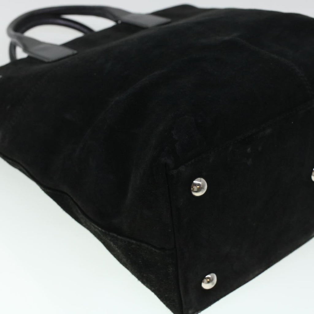 GUCCI Hand Bag Suede Black bs5946