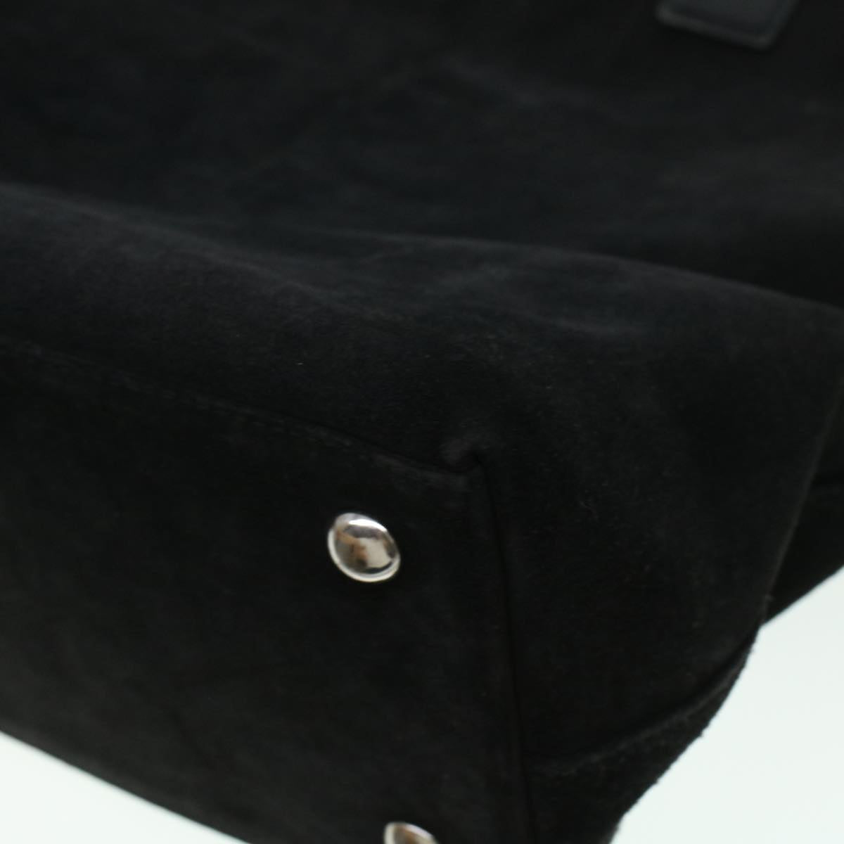 GUCCI Hand Bag Suede Black bs5946