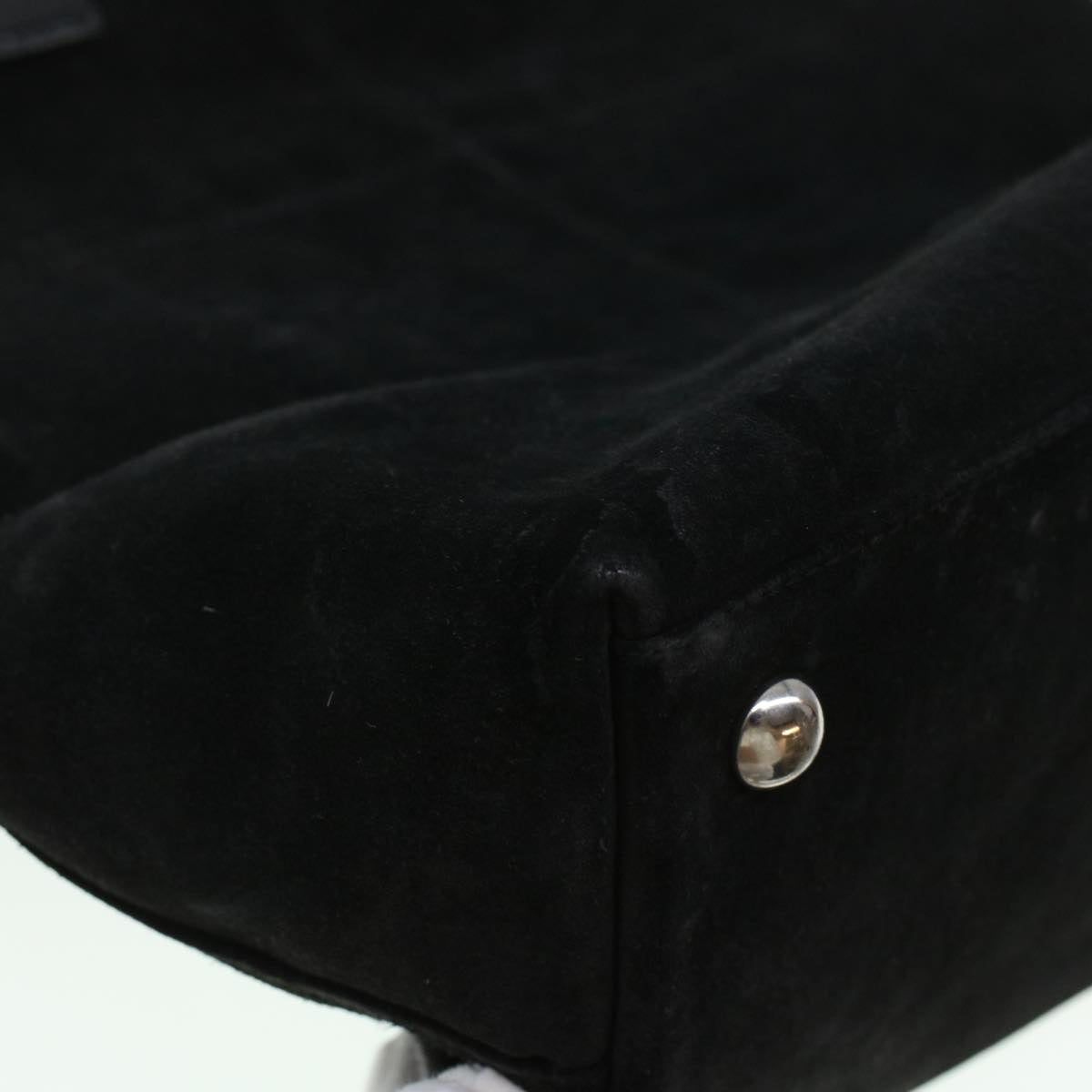 GUCCI Hand Bag Suede Black bs5946