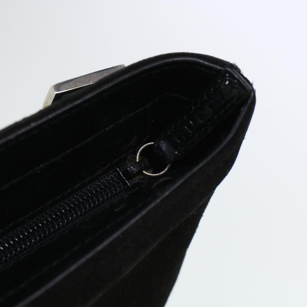 GUCCI Hand Bag Suede Black bs5946