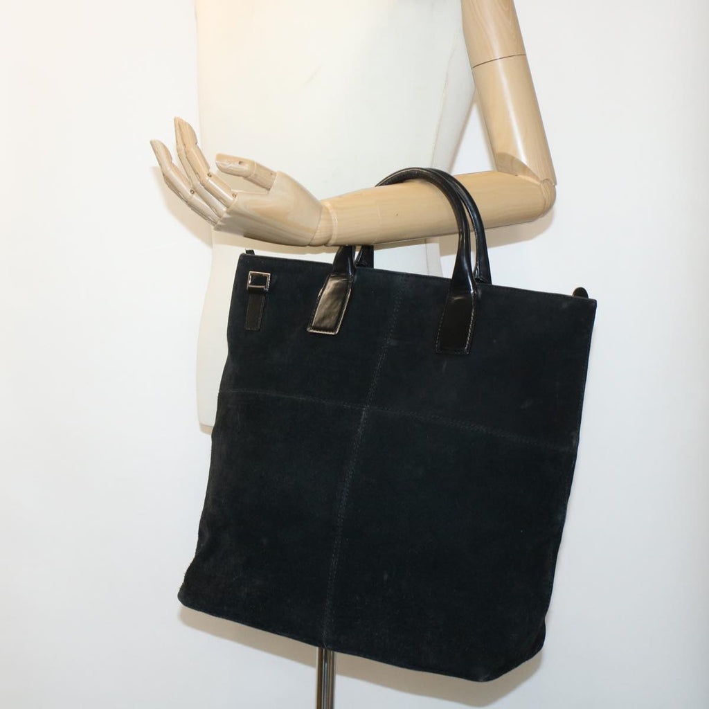 GUCCI Hand Bag Suede Black bs5946
